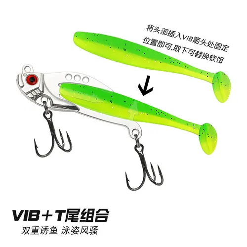 Señuelo de pesca VIB, plantilla de Metal, 7,5g, 11,5g, Swimbait, cebo para lubina, hundimiento, Wobbler, pececillo, cebo de pesca con anzuelo BKK, 1 ud.