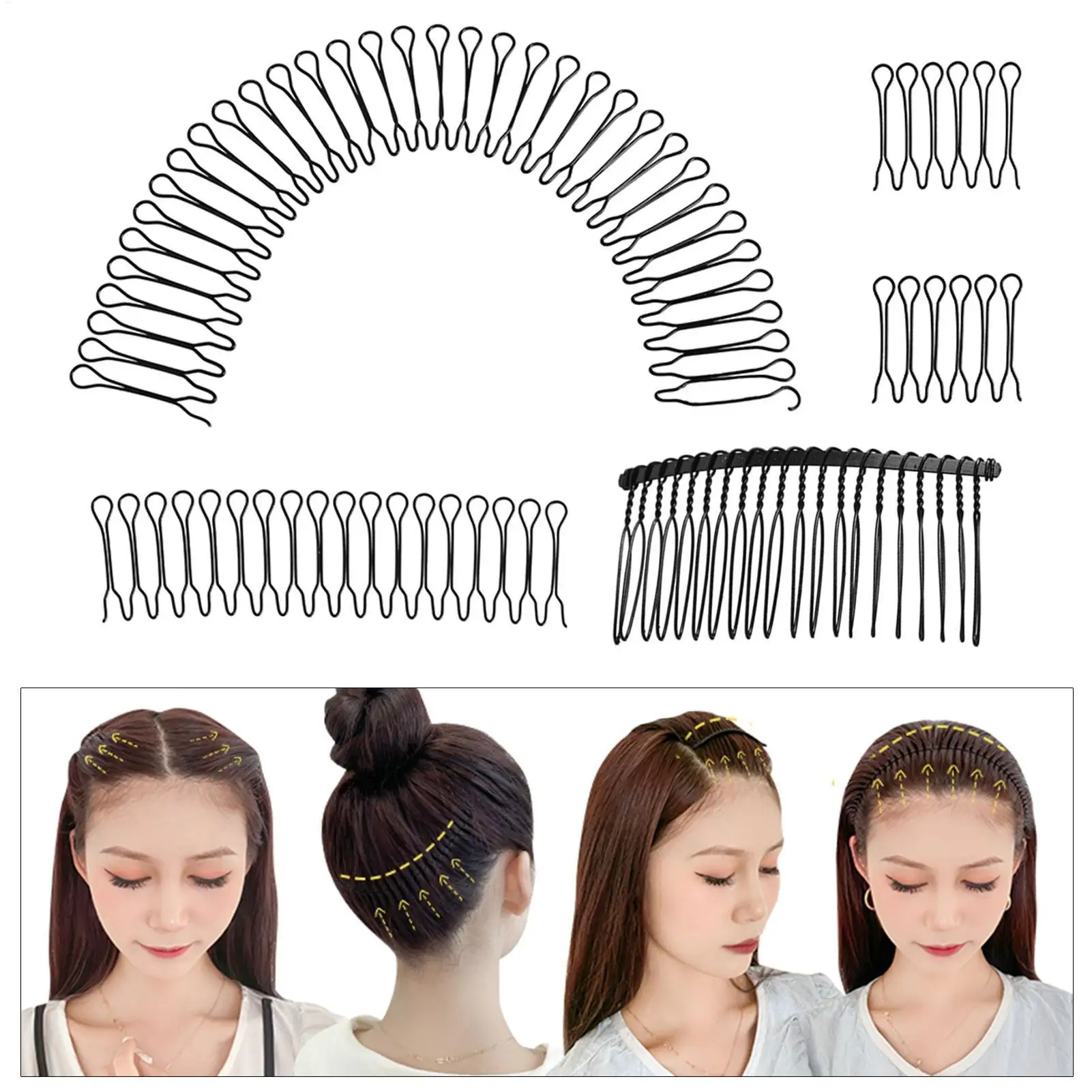 U Shape Hair Finishing Fixer Combs bangs fixing insert comb Hair curved Pin Hairstyling Accessories for Women Home Daily