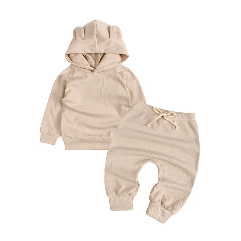 Conjuntos de ropa deportiva para niños y niñas, Sudadera con capucha de manga larga, Top y pantalones para niños pequeños, ropa informal de primavera y otoño