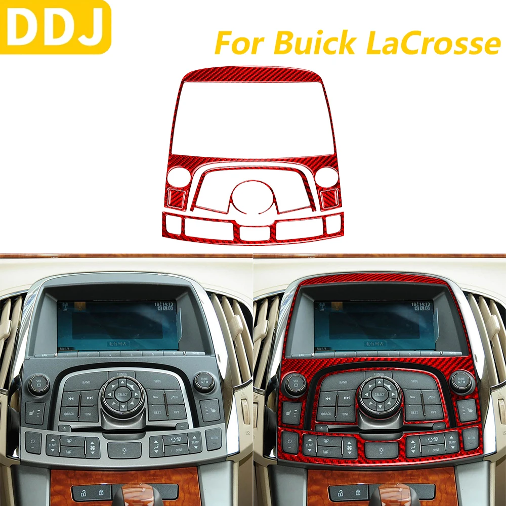 

For Buick Lacrosse CX CXL CXS 2010-2013 Red Carbon Fiber Central Control Navigation Radio CD AC Trim Set Car Accessories Sticker