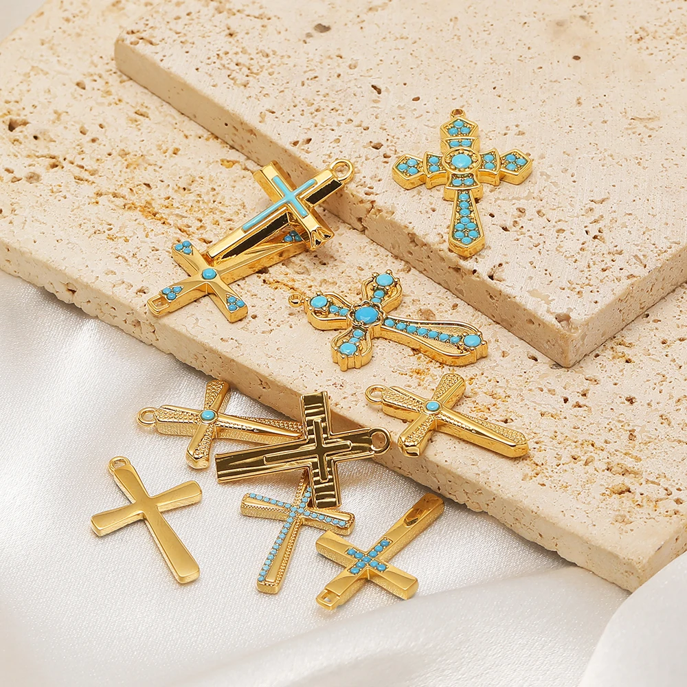 4 peças de pingentes de cruz e - Jewelry Making Stones avaliação e preço