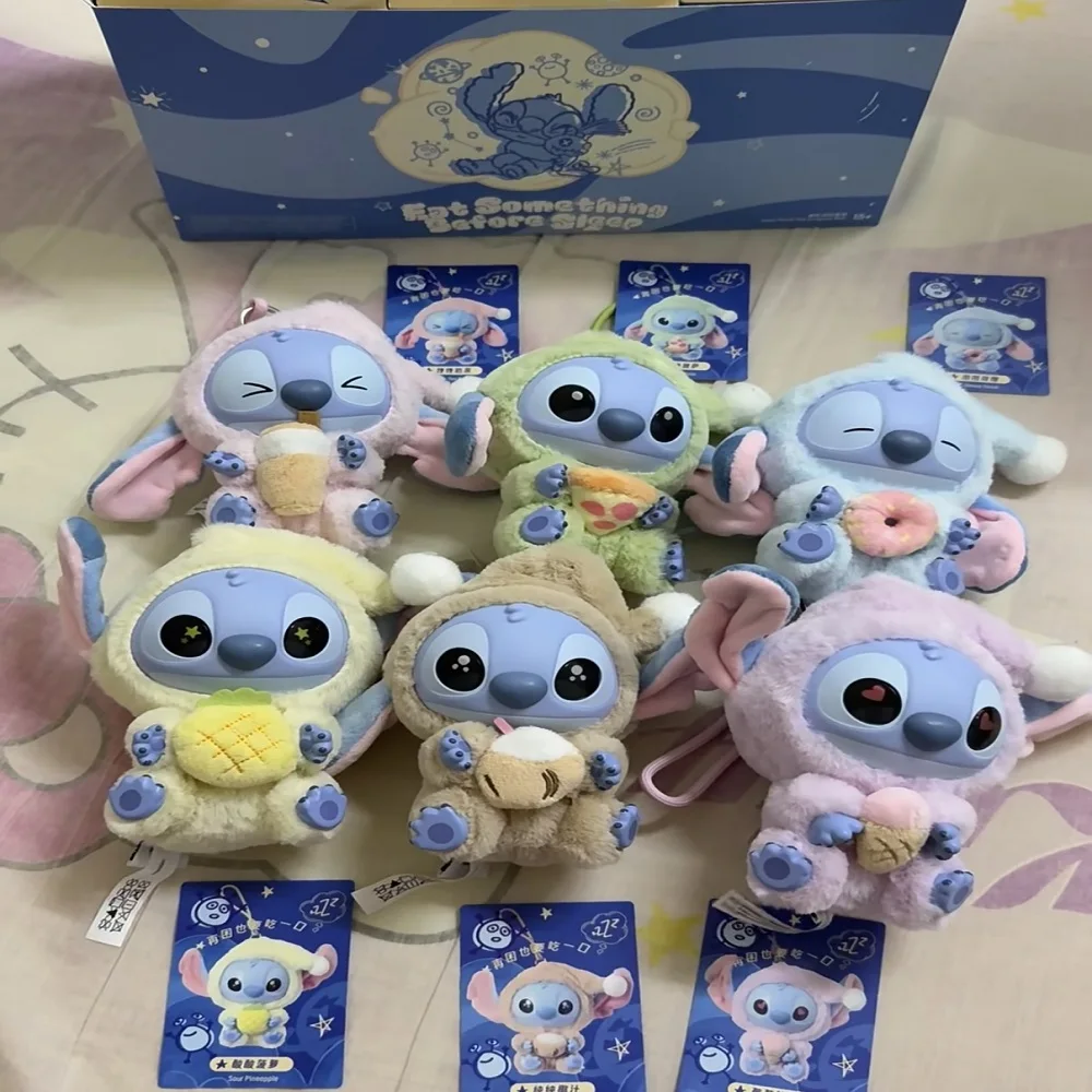 

*&% 2025 Nwe Miniso Stitch Eat Some Thing Before Sleep Series Vinyl Blind Box Bag Pendant Cute Doll Mystery Box Toy Adult Gift
