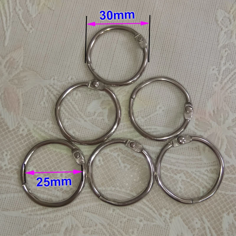 50pcs 25mm 30mm Metal Loose Leaf Ring Binder Binding Ring Clip Album Scrapbook Craft Photo Split Rings Scrapbooking Tool