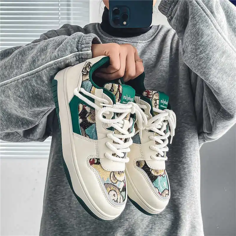Plataform Increases Height Mens Skater Shoes Woven Runings Men Sneakers Wholesale Sports Tenid Genuine Brand School New In