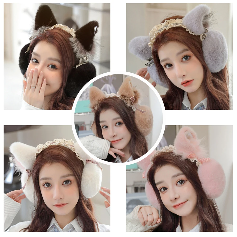 Oreilles Shapeearmuff ours couvre-oreilles garder au chaud cache-oreilles Lolita cache-oreilles anti-dérapant fausse fourrure pour Cosplay