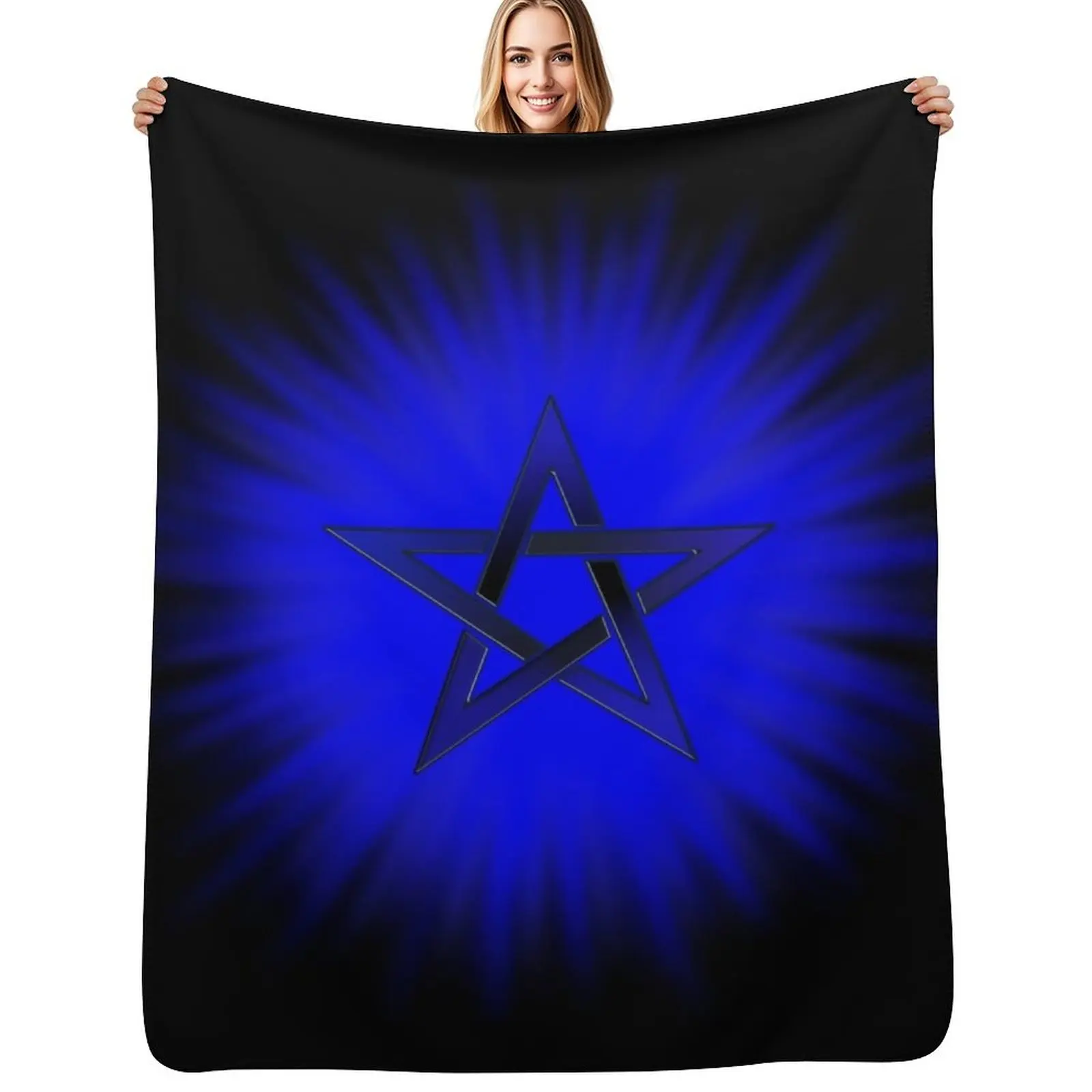 

Blue Star Pentagram Throw Blanket Comforter Luxury Brand Blankets
