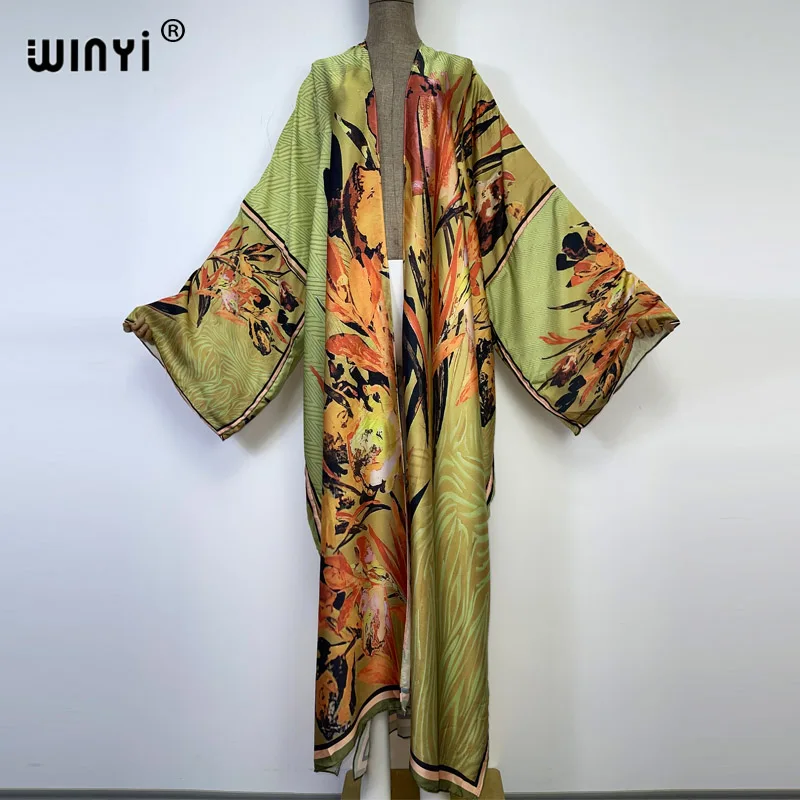 

NEW WINYI Summer party Beach Wear Swim Suit elegant Africa women boho Cardigan stitch colorful sexy Holiday long Sleeve Kimono