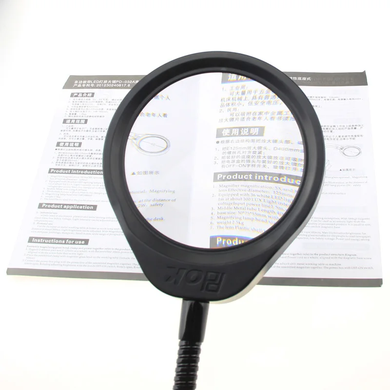 Desktop Magnifier  8X Magnifying Glass Table Machine Soft Rod Dimmable LED Light Magnifier for Reading Repairing and Inspection
