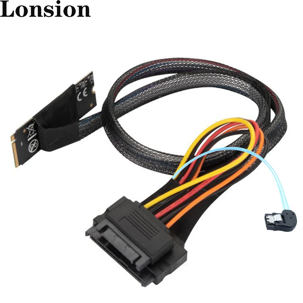 

Premium M.2 (M-Key nvme) SFF-8643 to U.2 SFF-8639 Adapter with SATA 15P and 7P Right-Angle Cable