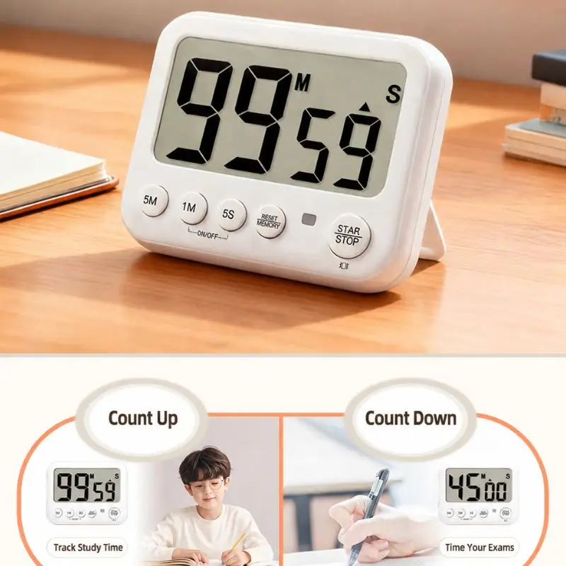 Multifunctional Countdown Timer With Clock And Calendar Time Reminder for Study Baking