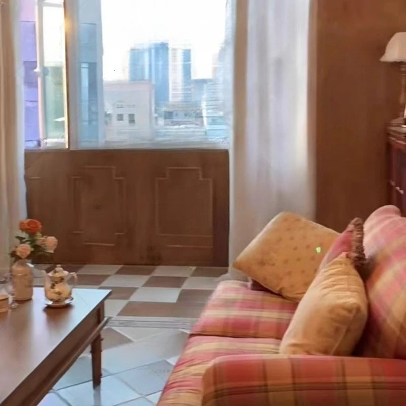 

Vintage pastoral style sub-fabric bedroom B & B double triple sofa American style