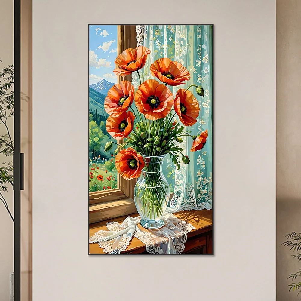 

Poppy 5D DIY Diamond Art Painting Kits for Home Wall Decoration 40x70cm