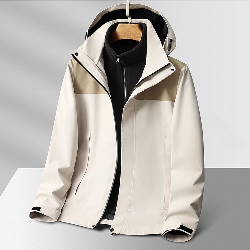 

Унисекс, осенне-зимняя куртка 3 в 1, уличная лыжная спортивная модная куртка для мужчин/женщин, плюшевая теплая внутренняя подкладка, дышащая верхняя одежда