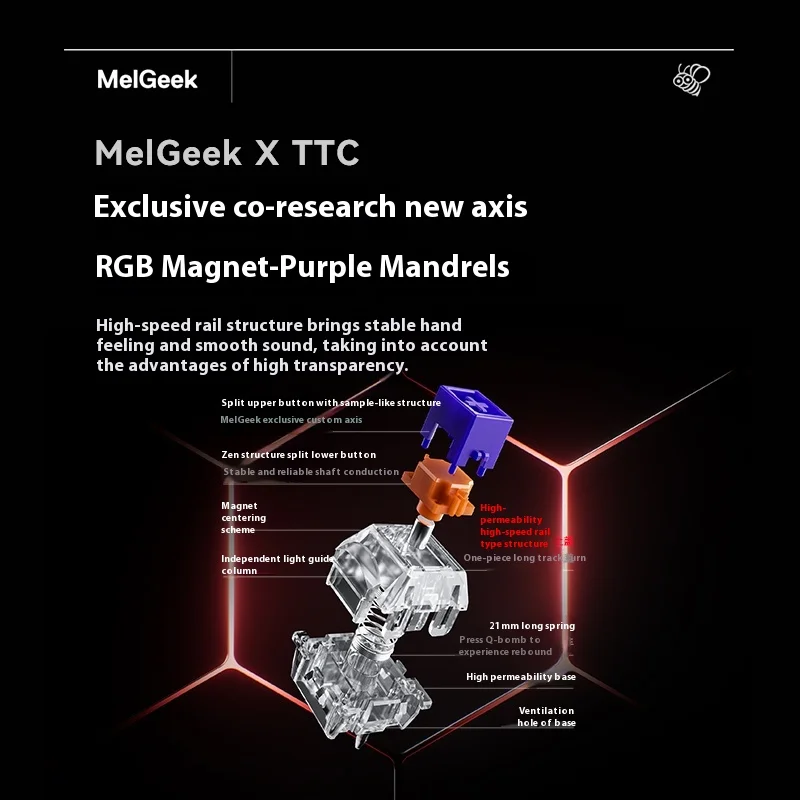 MelGeek MADE68Ultra+ 유선 키보드 자기 축 0.01RT 제로 데드 존 낮은 지연 트레이 마운트 PC Esports 노트북 게임용 키보드