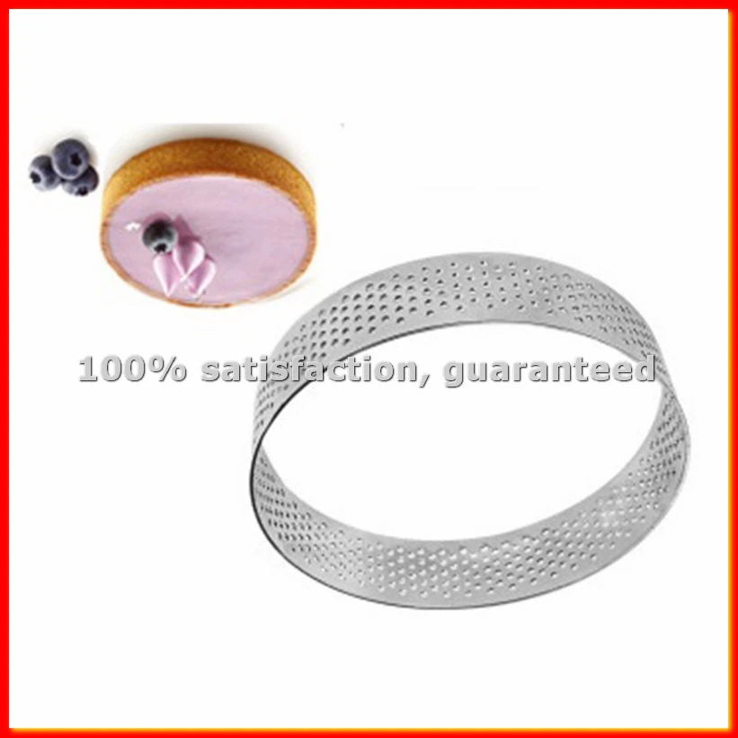 5Pcs Circular Tart Ring Dessert Stainless Steel Perforation Fruit Pie Quiche Cake Mousse Mold Kitchen Baking Mould-A68X