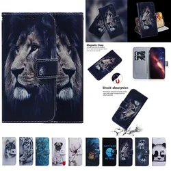 Painted Flip Leather Magnetic Case For Samsung Galaxy A73 A72 A71 A51 4G 5G a81 91 A41 31 A70 A50 a40 A20 A30 A20E Protect Cover