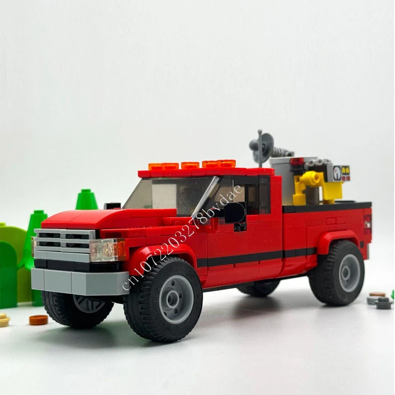 

323 шт. Dodge Ram from Twister MOC, креативная модель с видом на улицу, строительные блоки, архитектура, сделай сам, образование, сборная модель, игрушки, подарки