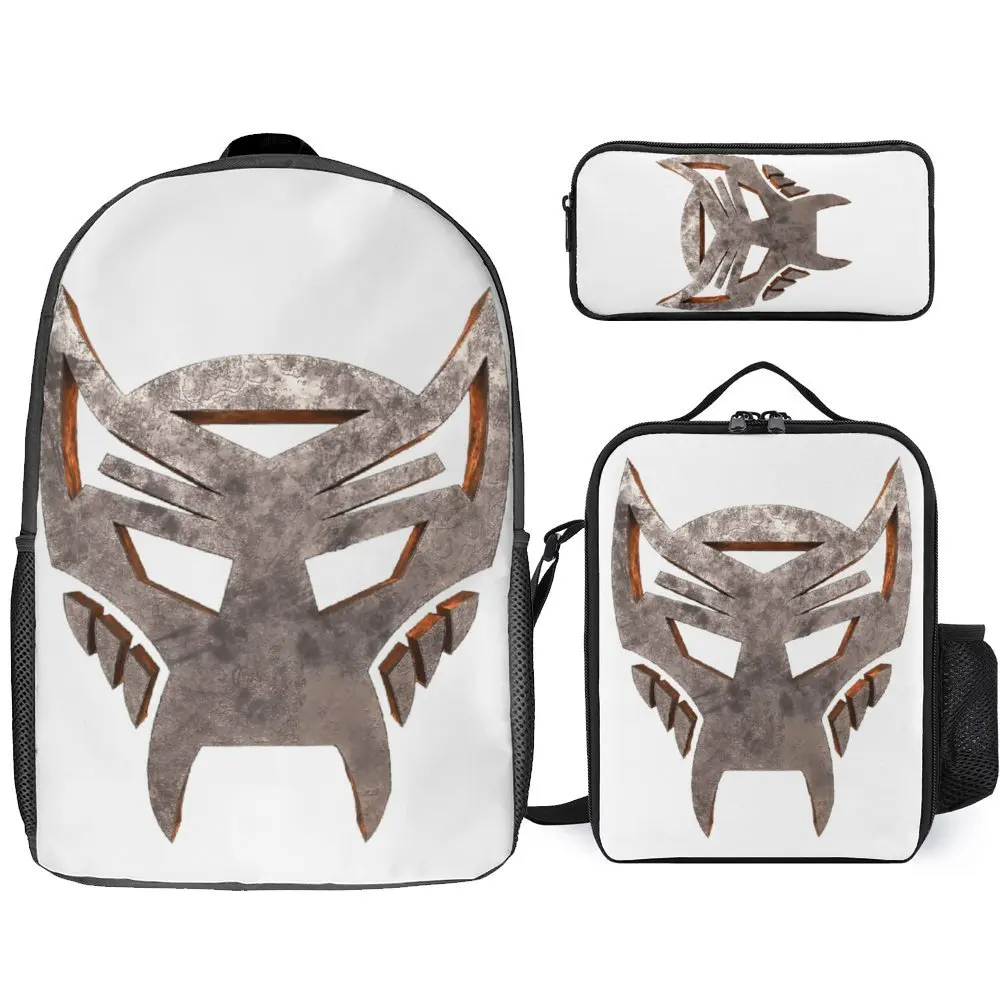 3 in 1 Set 17 inci tas ransel tas makan siang tas pena hitam Decepticon Soundwave Wordtee Vintage 18 sekolah indah klasik tahan lama