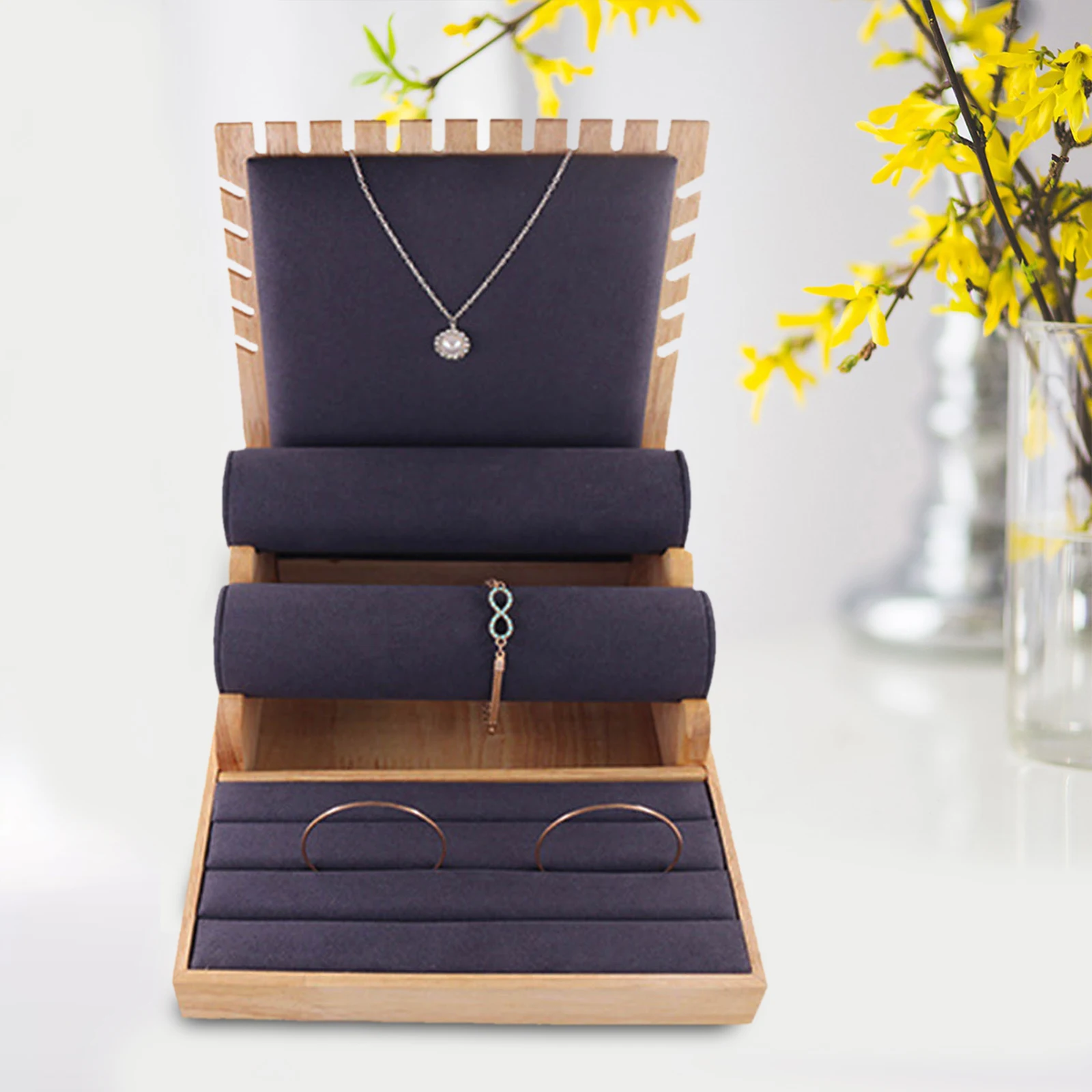 3 في 1 مجوهرات عرض الدعائم الإبداعية الفانيلا عرض حامل عرض موقف الحال بالنسبة قلادة مجوهرات تظهر خواتم نوم الفتيات #4