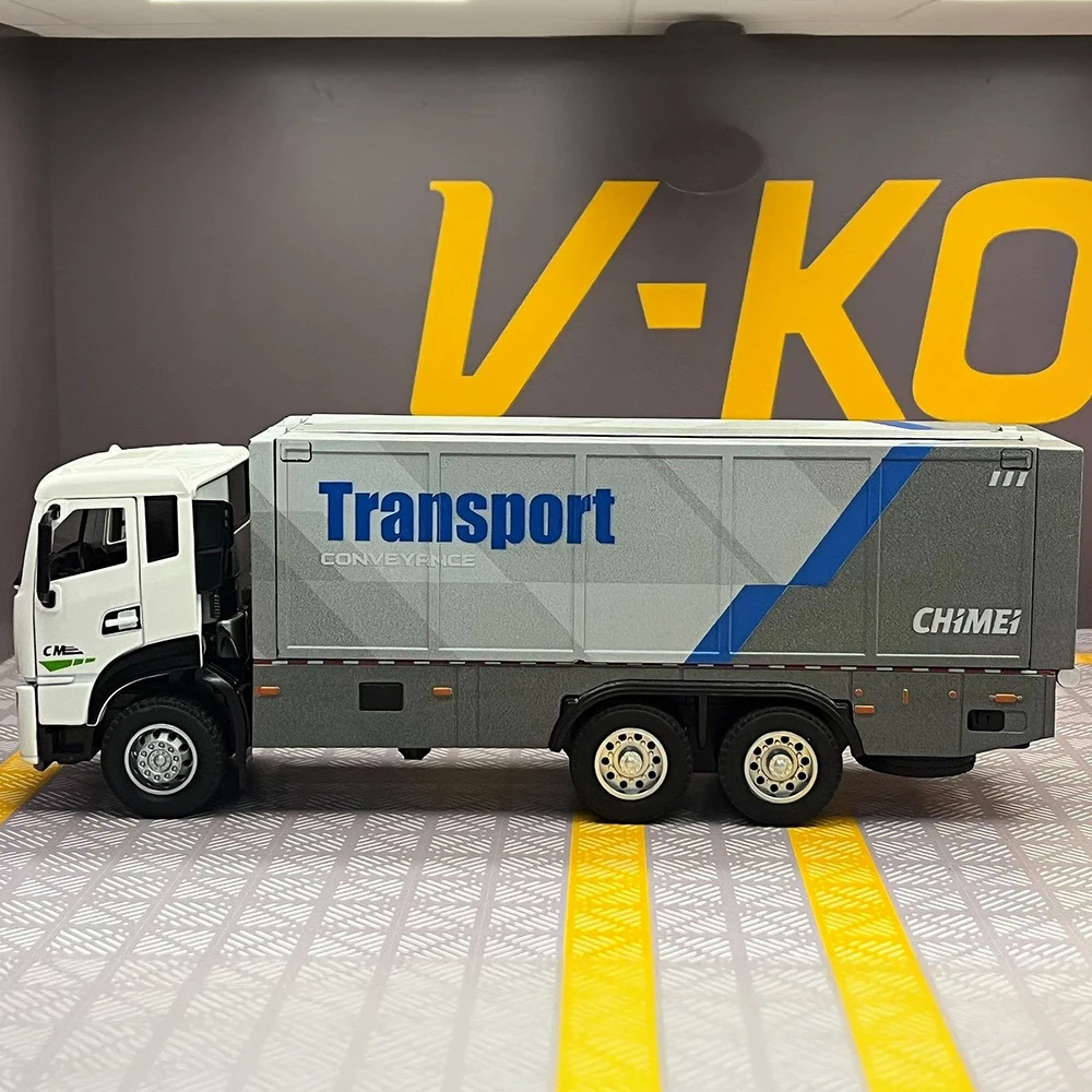 1:32 Alloy Wingspan Container Truck Toy Cars Models 5 Doors Opened Van Light Sound Transport Vehicle Excellent Vocation Presents