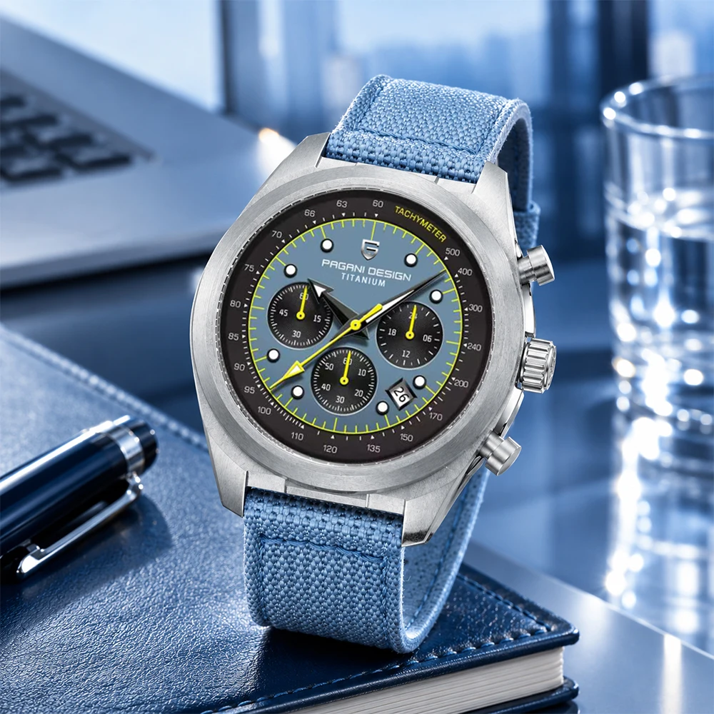 2026 New PAGANI DESIGN Men Titanium Steel Watch Leisure multifunctional 100M Waterproof Luminous Strap Quartz Canvas sports Watc