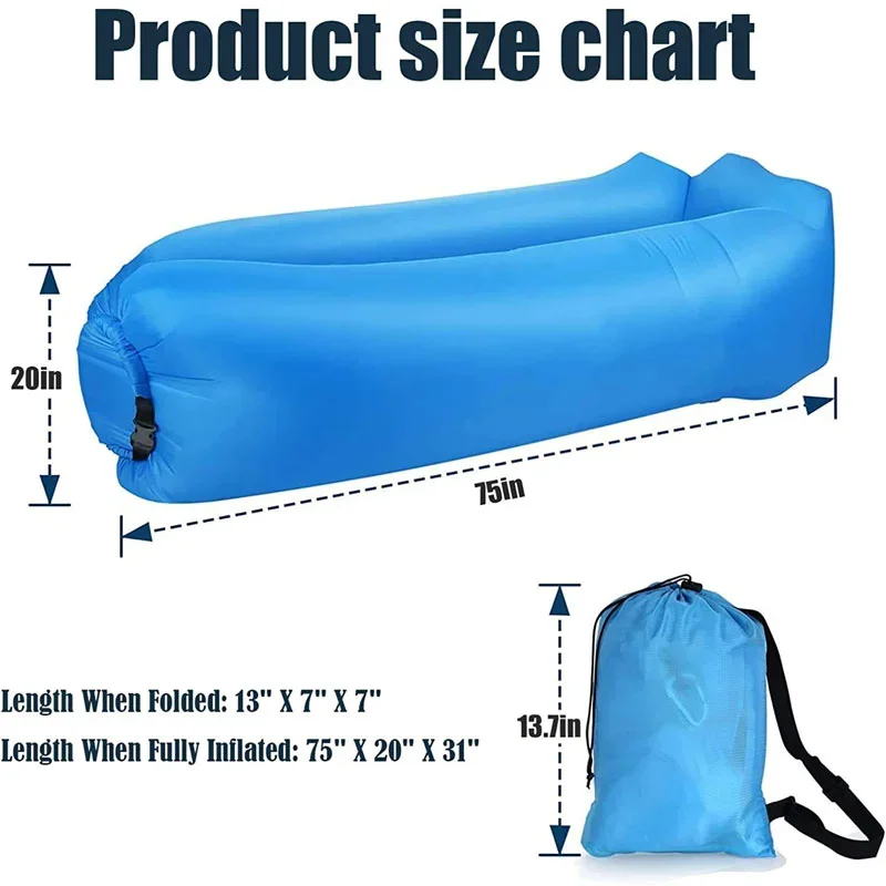 Quick Inflation Foldable Inflatable Lounger for Lazy Outdoor Relaxation Air Sofa Layers Couch Furniture Single Sofas Home Relax