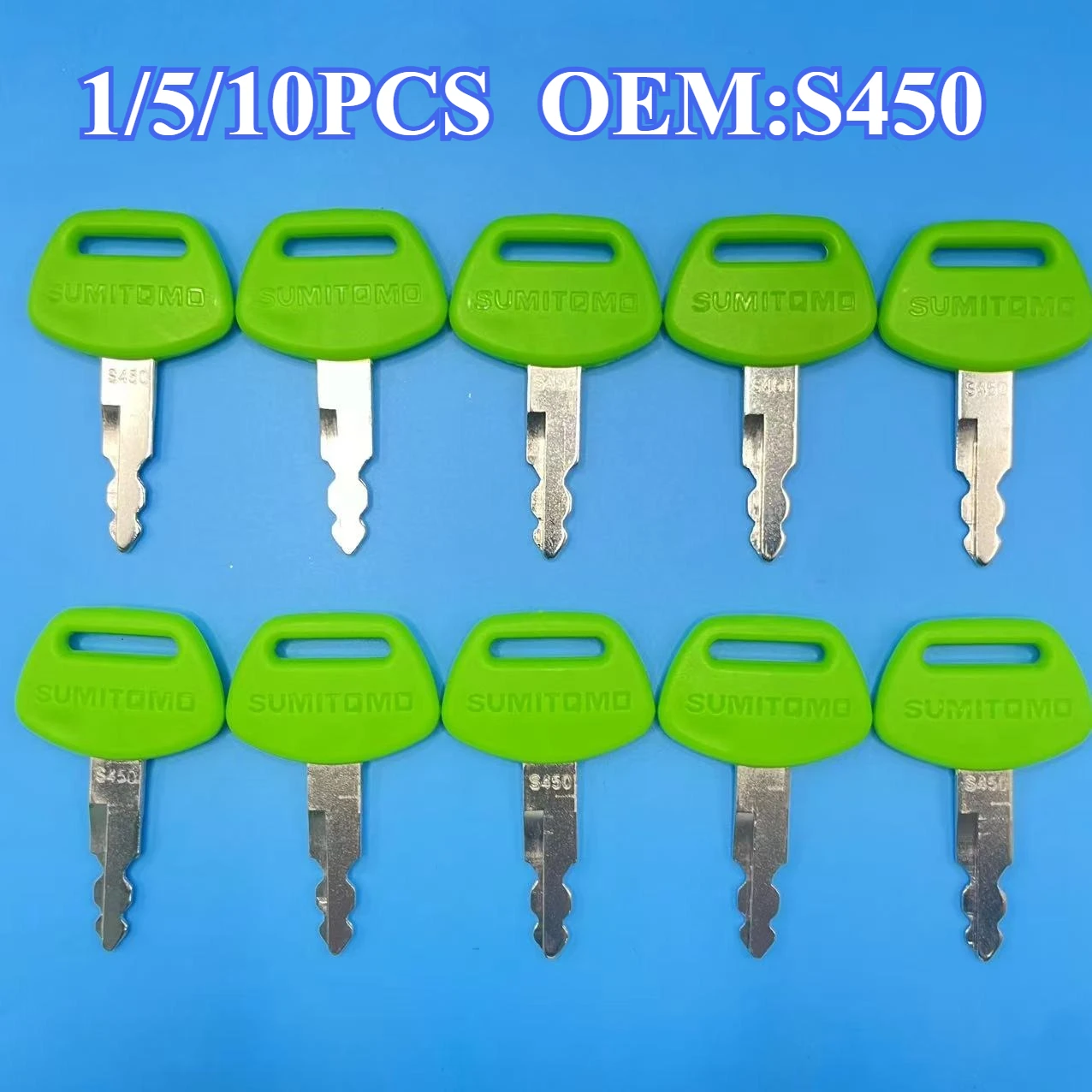 

1/5/10PCS Green S450 Excavator Heavy Equipment Black Plastic for Sumitomo Ignition Keys with Logo SH130 200 210 240 350 360A5-6