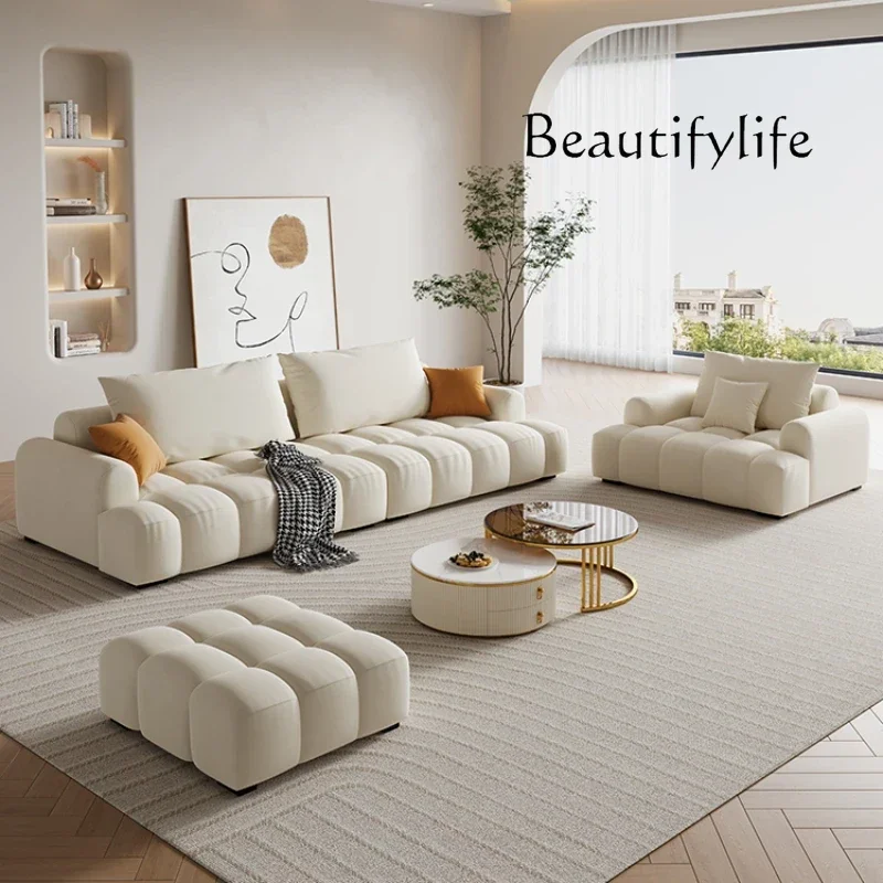 

X Cream Style Puff Sofa Cotton Candy Small Size Housing Sofa Chair Living Room Piano Key Straight Divano Soggiorno Furniture Cou