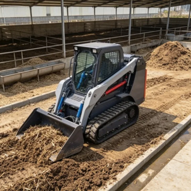 Free Shipping Mini Skid Steer Crawler Loaders Snow-Cleaning Equipment 1 Ton Hydraulic Diesel Skid Steer Loader With Track