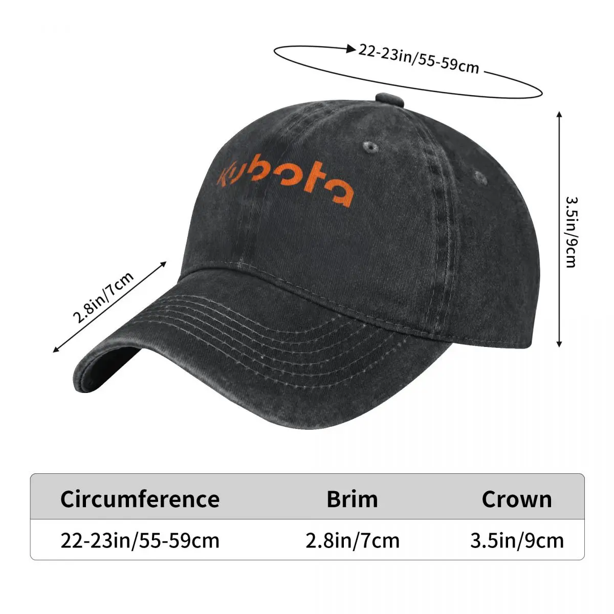 Kubota Denim Denim Baseball Cap Popular Logo Outdoor Sun Trucker Hat Spring Couple Women Casual Designer Snapback Cap