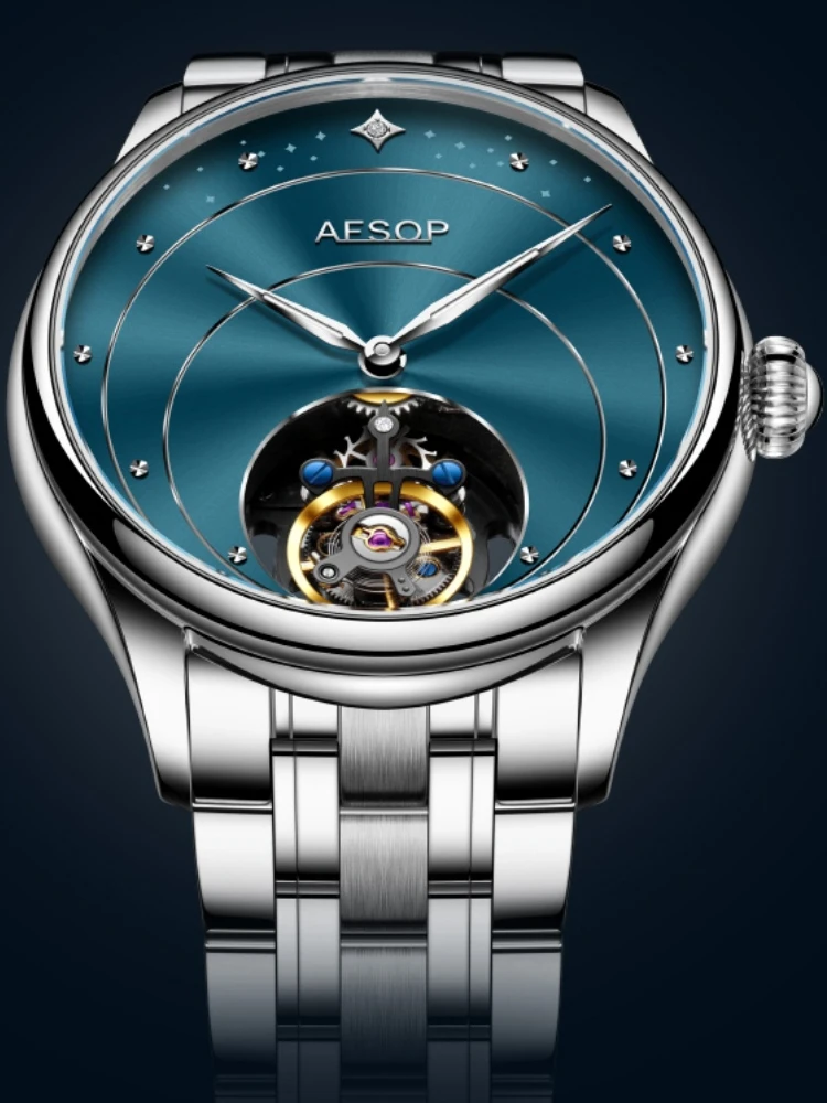 

3A часы со стальным ремнем и турбийоном, мужские коаксиальные механические часы с настоящим турбийоном, водонепроницаемые светящиеся часы