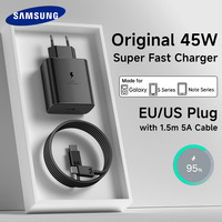 Original Samsung 45w Super Fast Charger EU US Adapter PD Type C S25 Ultra S25+ S24 Ultra S24+ S23+ S22+ A56 A36 Tab S10 FE S9 S8