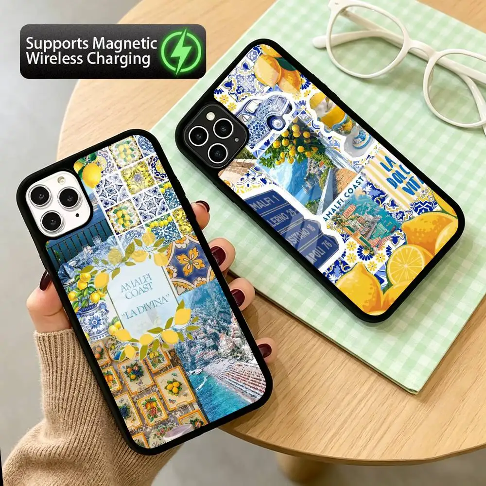 European A-Amalfi Coast L-LemonS  Phone Case For iPhone17,16,15,14,13,12,11 Plus,Pro Compatible with magnetic wireless charging