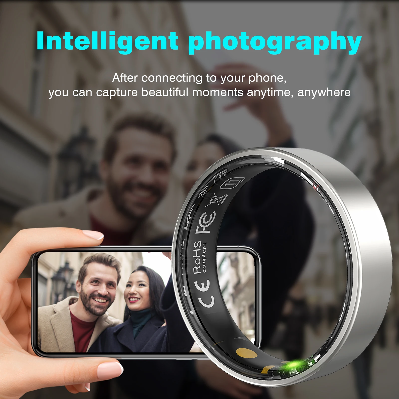 حلقة ذكية، تتبع النوم، مراقبة الحركة، متوافقة مع iPhone وAndroid، هدية ذكية، مناسبة للرجال والنساء #3