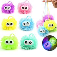 Luminous plush ball, sparkling protruding eye vent ball, children's soft rubber toy, large decompression ball