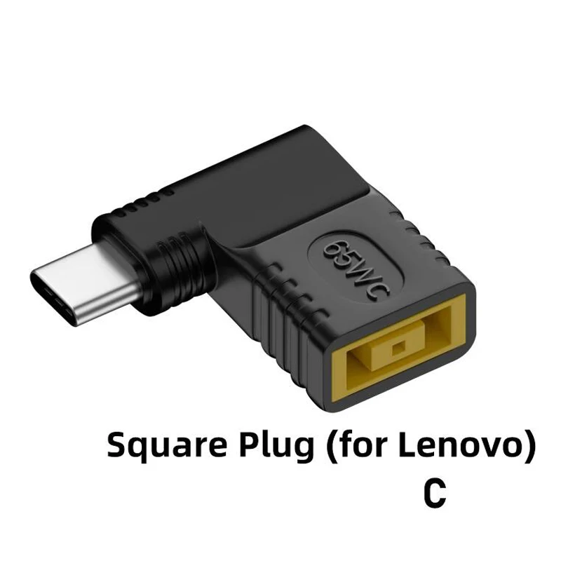 Адаптер-преобразователь с квадратным штекером постоянного тока на USB Type-C, 65 Вт