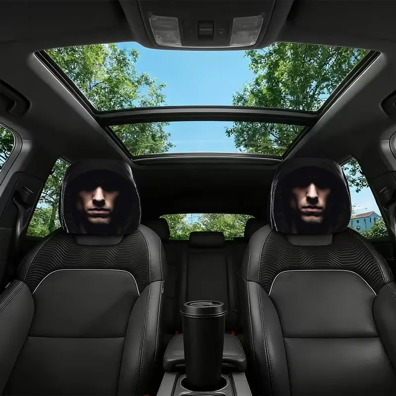 2Pcs Headrest Covers Ghost 2Pcs Headrest Cover Halloween 2Pcs set car head pillowcase, 2D flat printing, non realistic