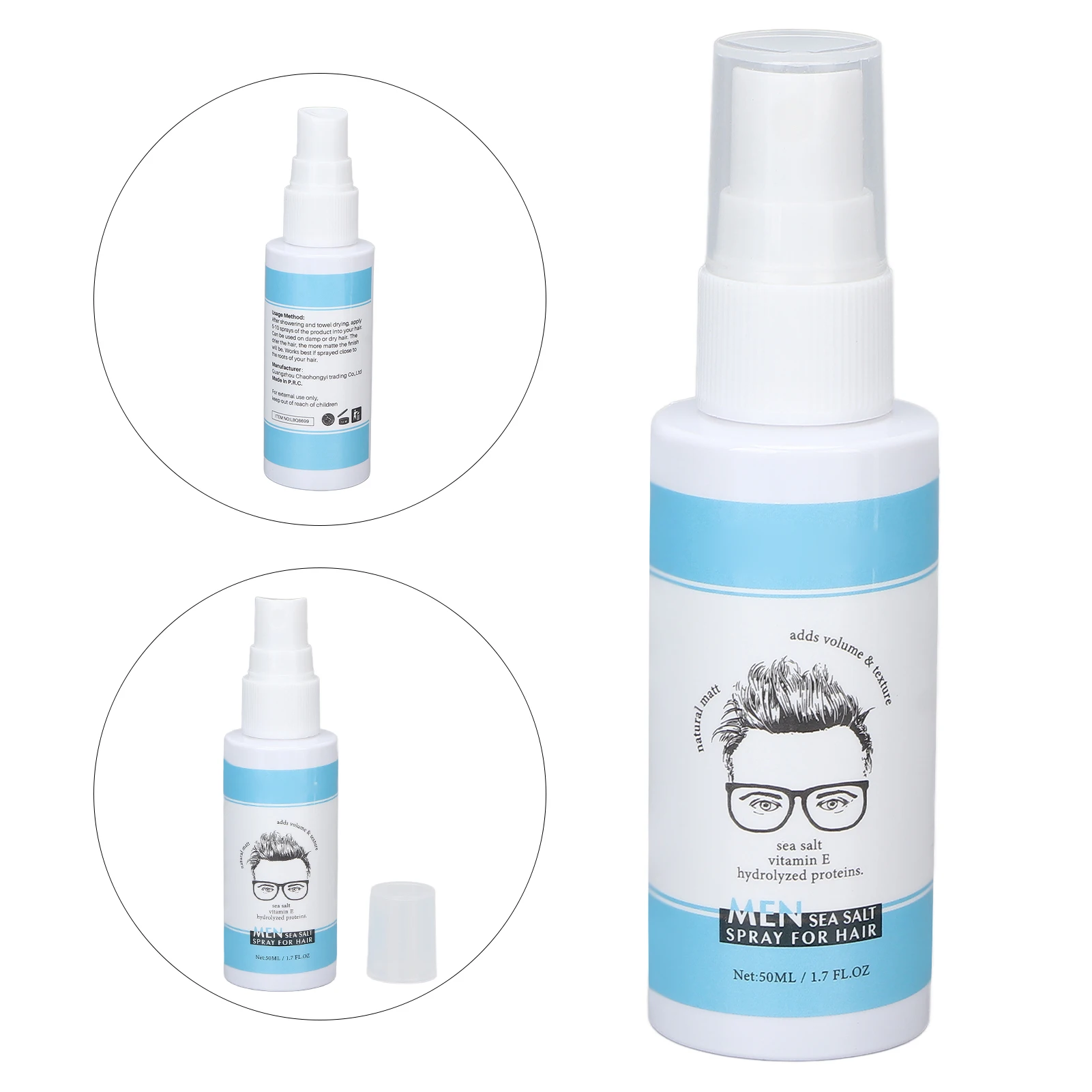 Haarpflege produkte Meersalz spray 50ml dicker glänzend überschaubar weich glänzend belebend Texturierung spray für Männer Haarspray