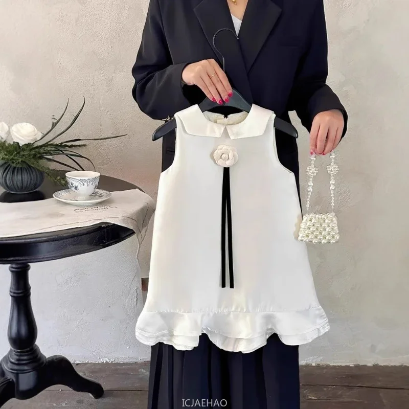 

Weddding White Baby Girls Princess Dresses Sleeveless Birthday Gown Kids Costume Elegant Party Outfit Children Vestido Costume