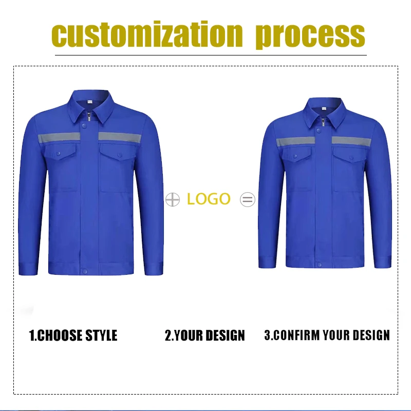 Customized Logo Summer Thin Section Long-sleeve Overalls Men's Reflective Strip Labor Insurance Clothing Tops Workshop Clothes