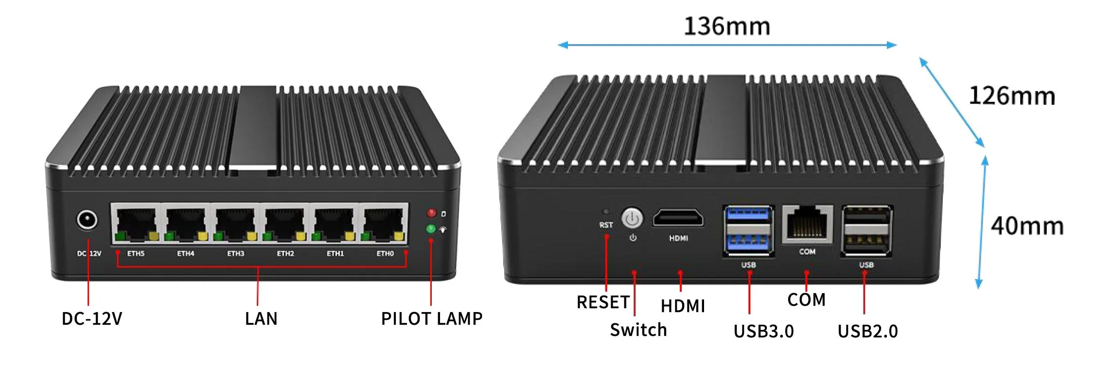 كمبيوتر صغير 3855U مع 6LAN 4USB3.0 1mSATA SSD كمبيوتر صناعي بدون مروحة مدمج #5
