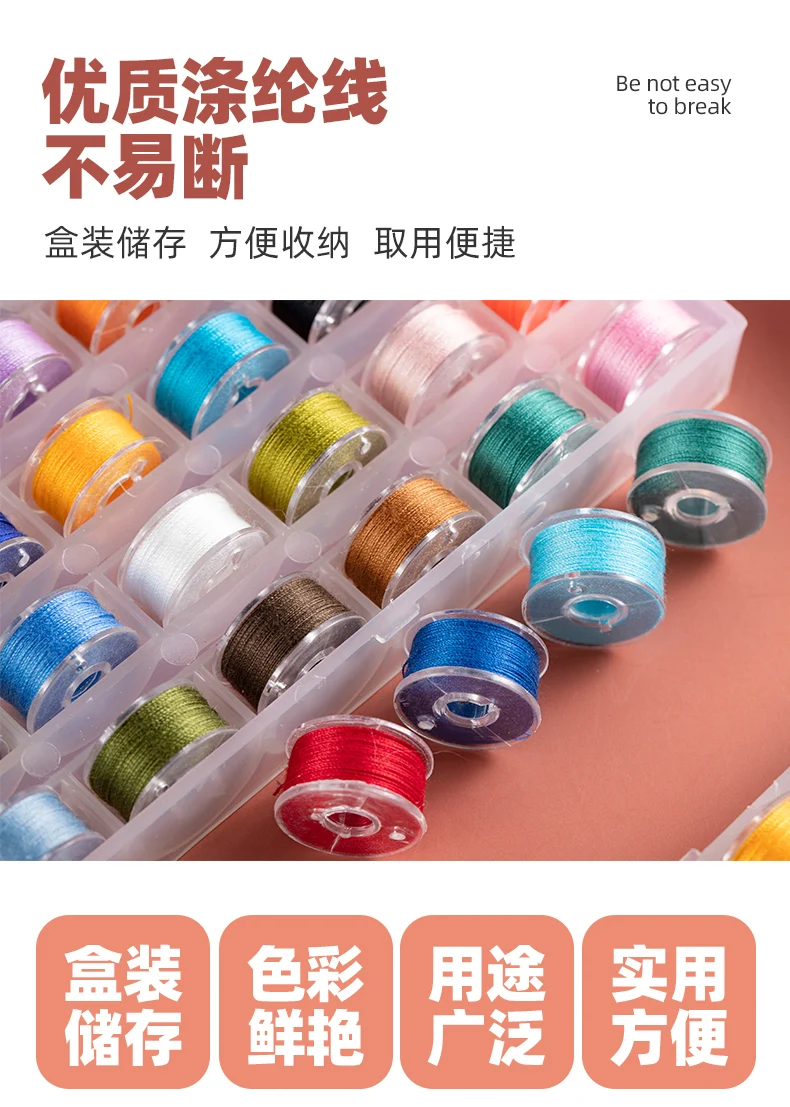 60 Bobine Filo Per Cucire In Poliestere - Kit Completo Con Scatola Organizer - 32 Colori Solidi + 28 Metallizzati
