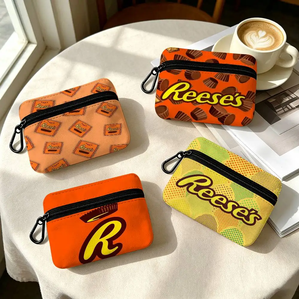 Chocolate Wear-resistant Oxford Cloth Coin Purse Portable Backpack Hanging Card Storage Bag R-Reeses-ES