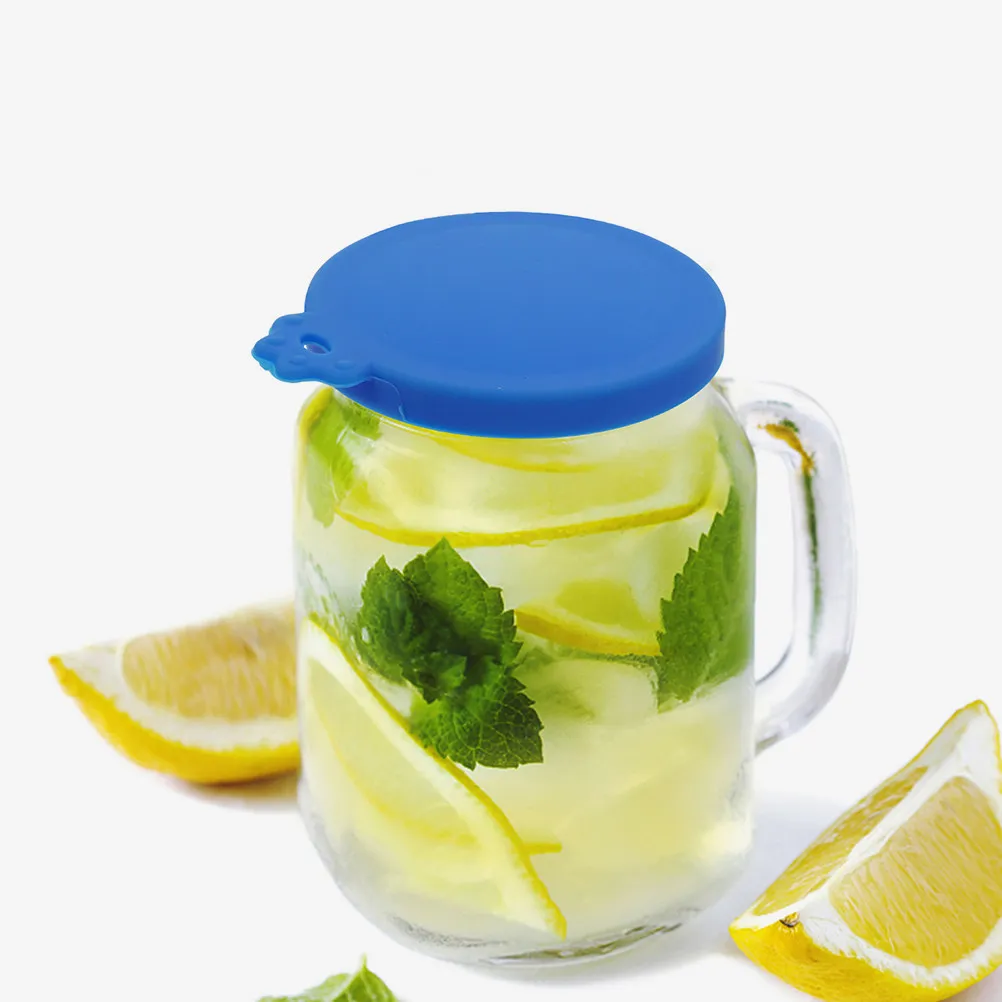 6Pcs Silicone Jar Lids Airtight Food Covers Reusable Wide Mouth Mason Jar Yogurt Can Caps Preservation