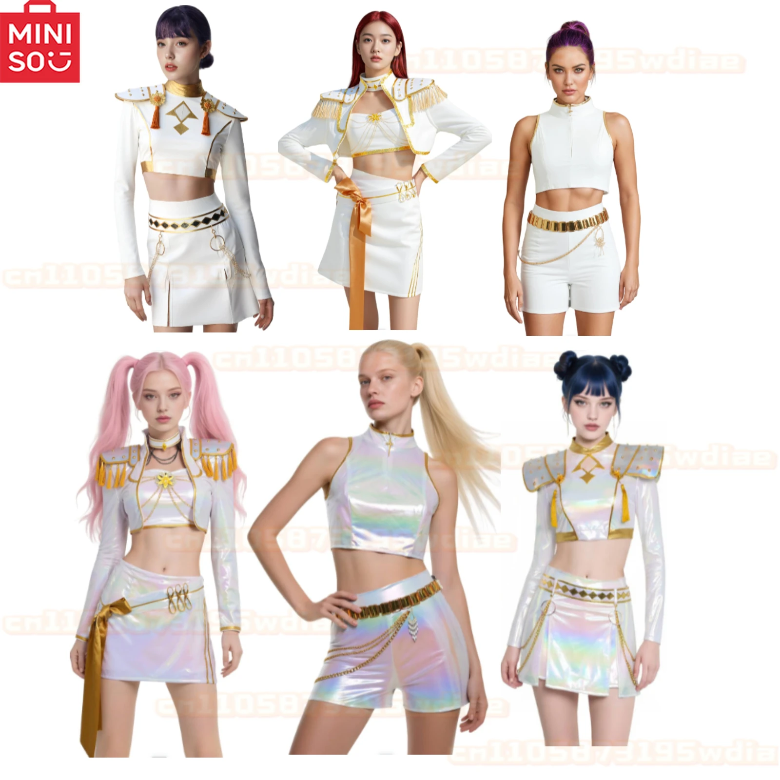 

Movie Demon Hunters KPop Cosplay Rumi Mira Zoey Costume PU Leather White Singing Suit Women Halloween Carnival Party Outfit