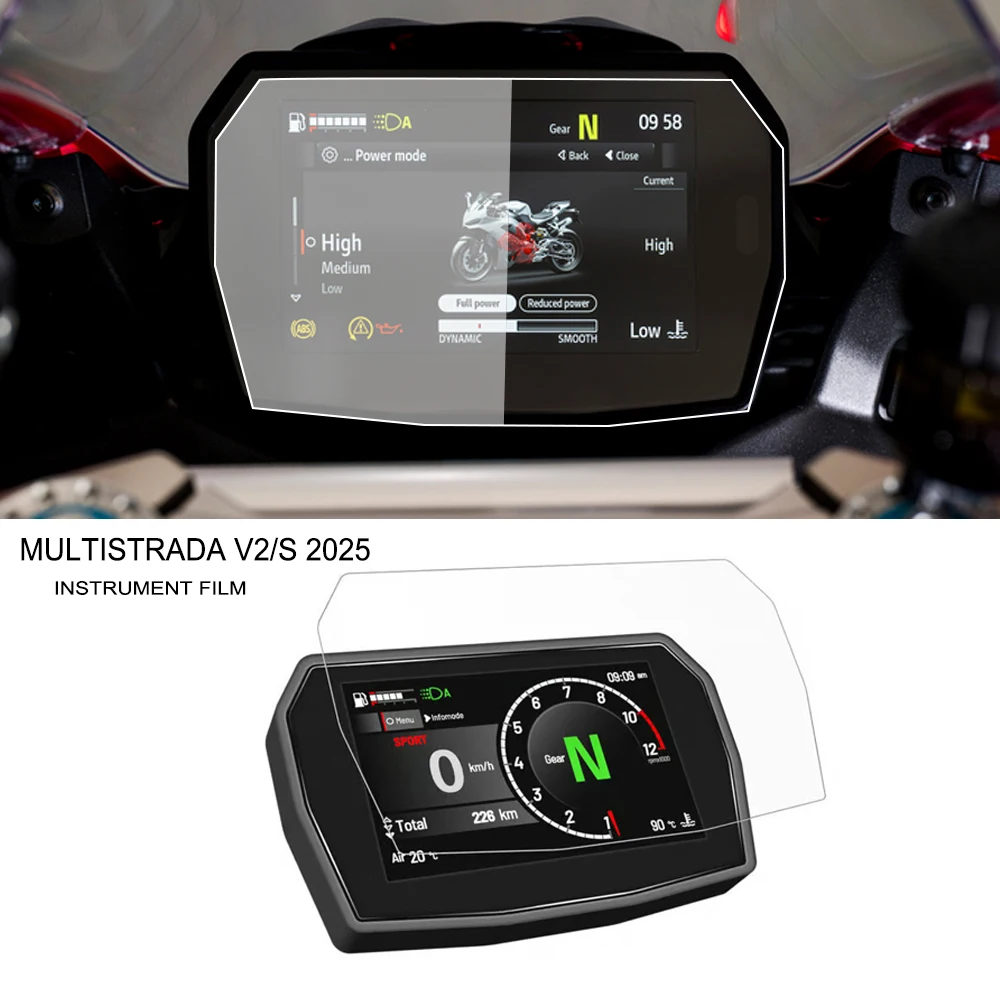 Für Ducati Multistrada V2/s V 2 2025 Zubehör Kratzschutz-Cluster-Display Armaturenbrett-Schutzfolie Instrumentenfolie – Detail 1