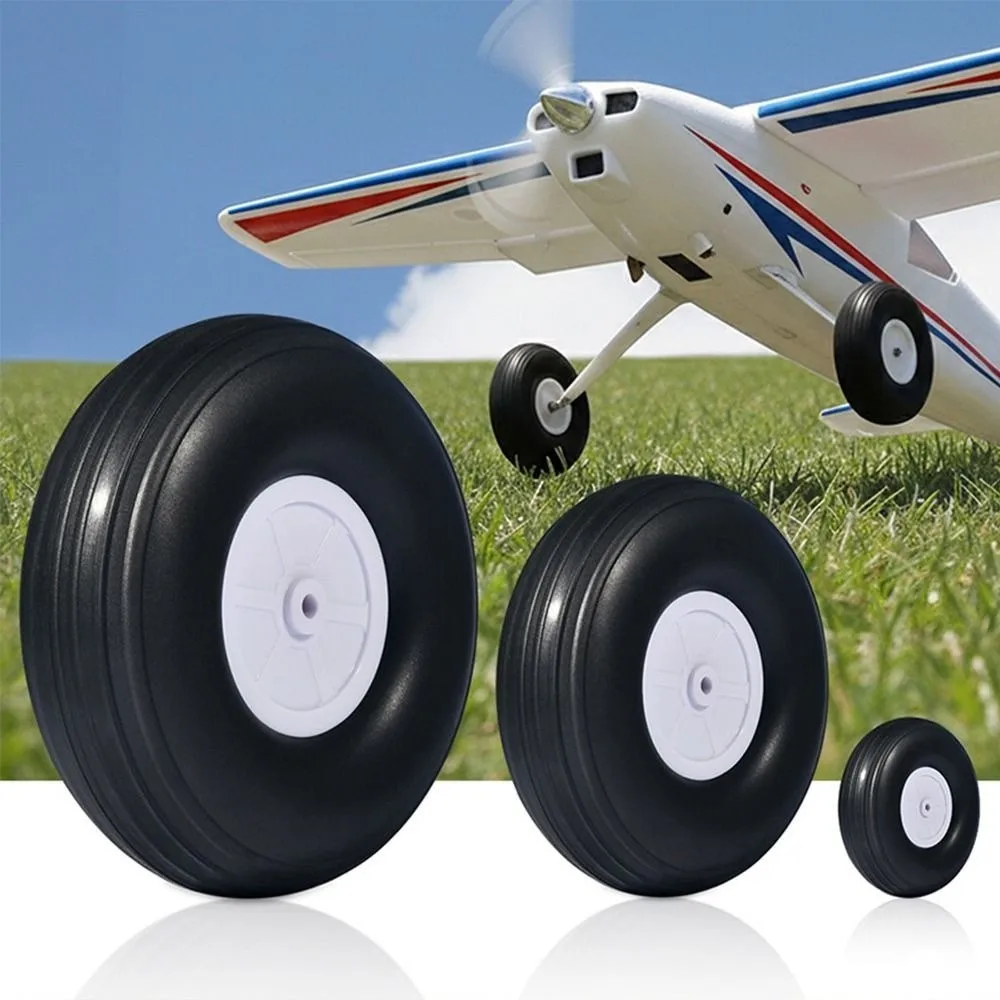 

4pcs High Quality 25~76mm Kids Plane Toy Parts Black 1" - 3" Inch RC Airplane Replacement Toys Tail EVA Sponge Wheel Hub