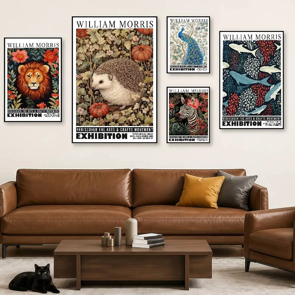 Neutral William Morris Poster Picture Botanical Animals Posters Wall Art Retro Painting Home Room Cafe Club Dorm Wall Decor