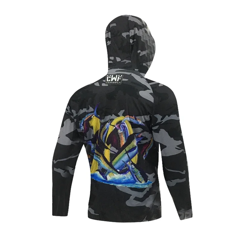 Long Sleeve Fishing Jerseys Shirt For Outdoor Sports High Quality Custom Print Sublimation Fishing Wears Clothes Uniform