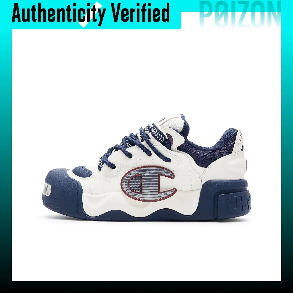 Champion Puffy Shoes AutoSkate V1 Low top Skateboard Shoes Men's Navy Blue U4CFCTM03M9